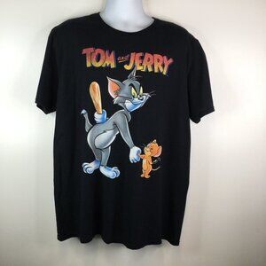 Hanna Barbera Tom and Jerry Retro Black T-Shirt XXL
